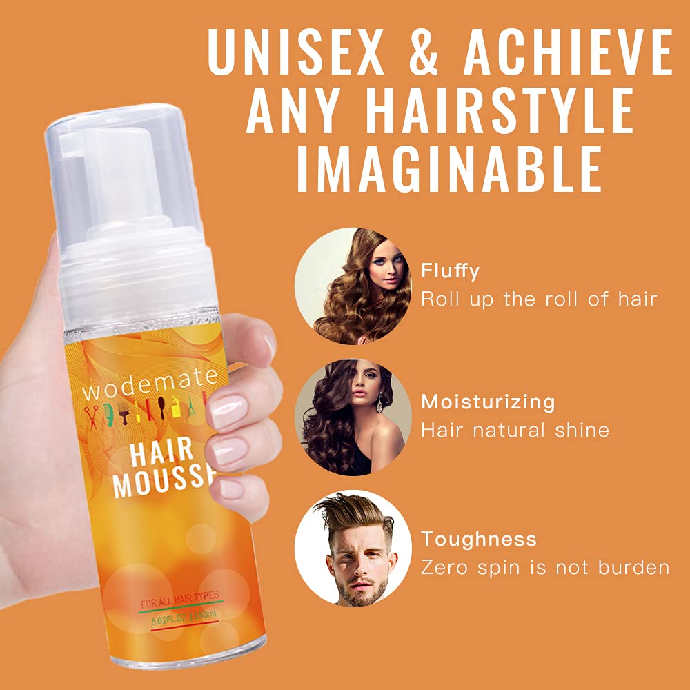 Wodemate Mousse, resistencia a la humedad y control del frizz para cabello.
