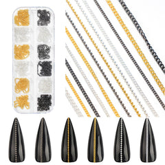 Cadena de uñas WOKOTO en oro brillo para un estilo glam duradero
