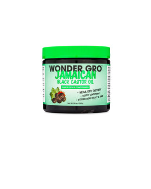 Wonder Gro frasco de aceite negro de ricino jamaicano para nutrir y fortalecer el cabello.