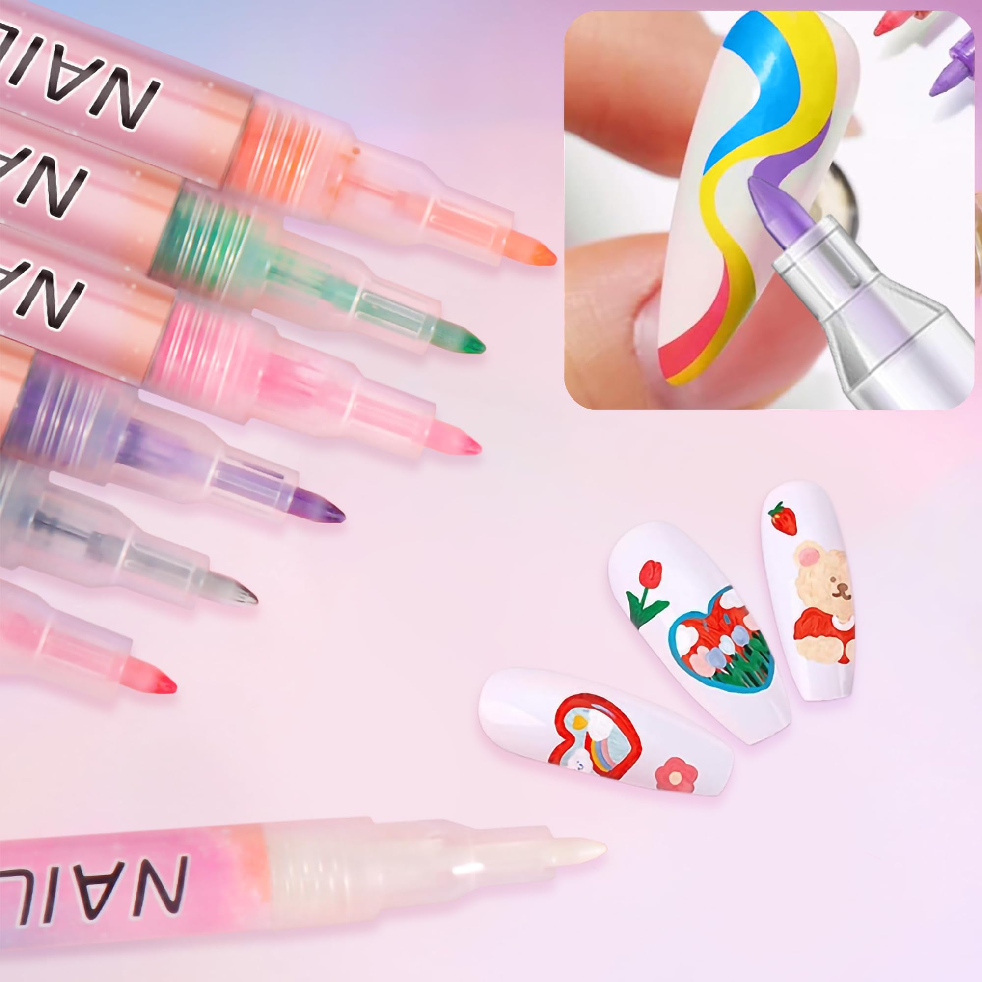 Woobena dibujo en uñas ofrece diseño preciso y limpio.