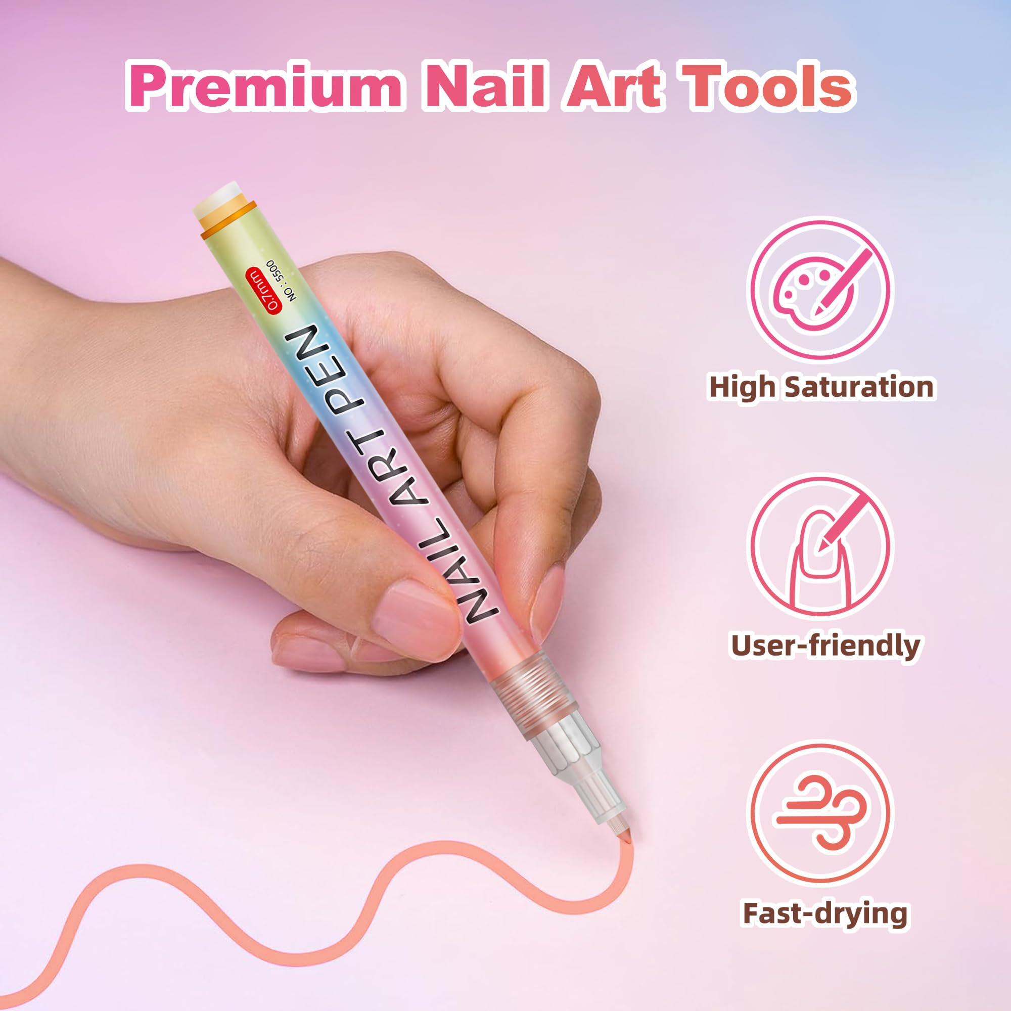 Woobena prueba de flujo en papel para activar la pintura antes de usar en uñas.