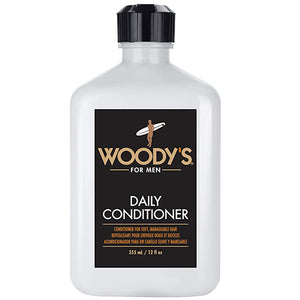 Woody's Acondicionador diario para cabello masculino, envase de 355 ml, hidratación suave.