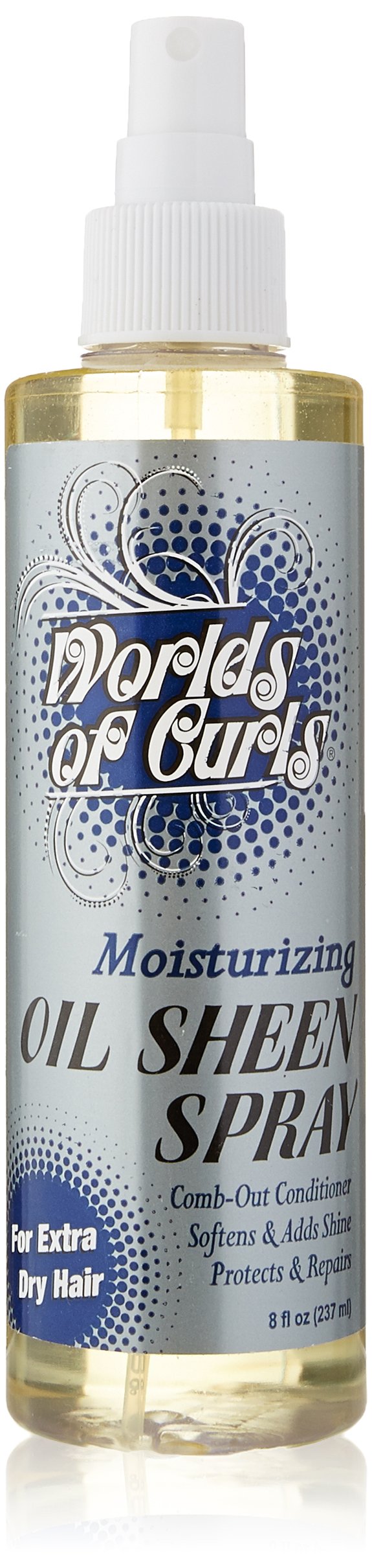 Worlds Of Curls Condicionador Desenredante en botella para desenredar y suavizar el cabello.