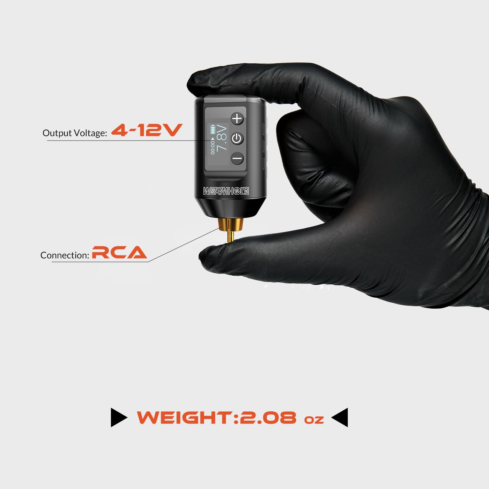 Conexión RCA estable de Wormhole Tattoo para compatibilidad amplia.