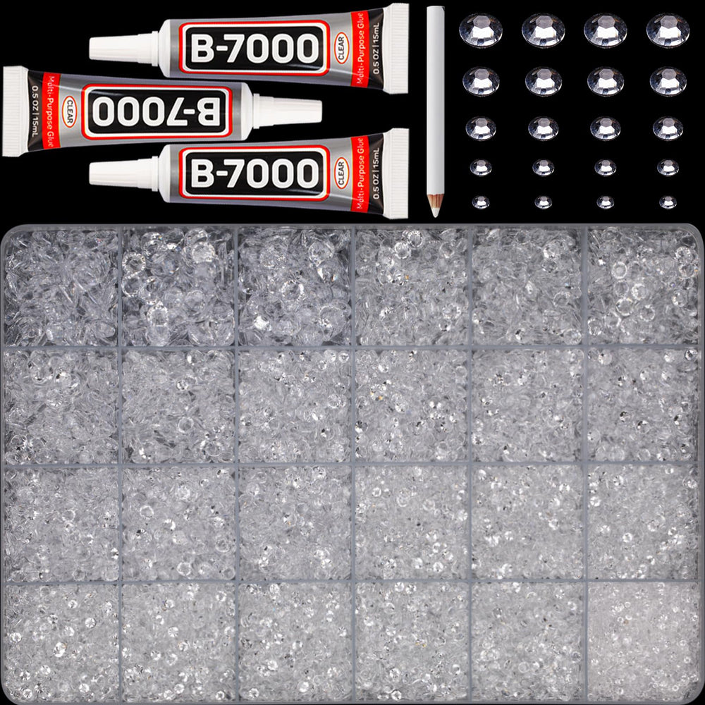Worthofbest cristales claros base plana, brillo duradero para manualidades.