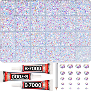 Worthofbest cristales resina blanco AB de 2-6 mm, para bordar con brillo.