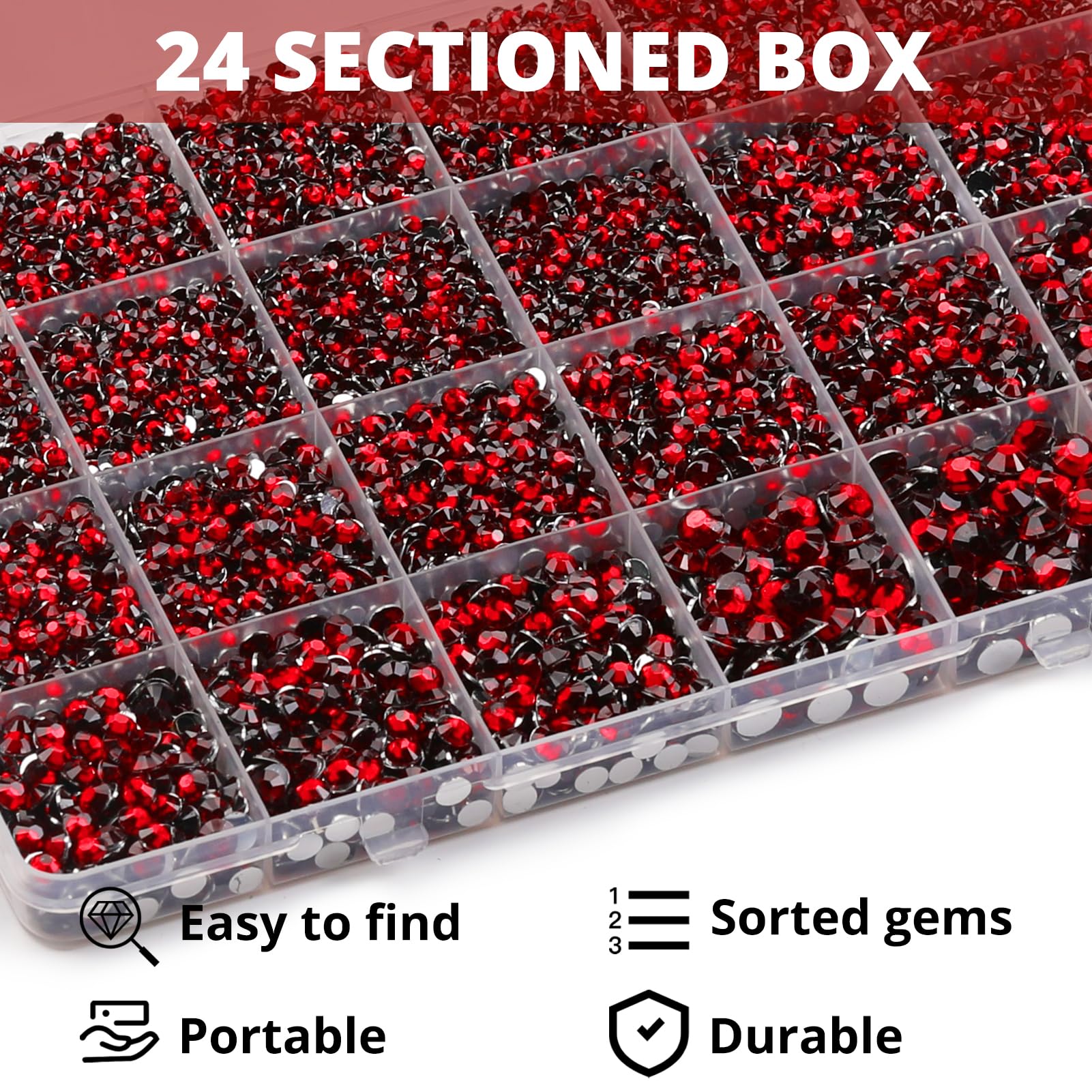 Worthofbest piedras burgundia 4mm, ideal para bordados, carcasas y tarjetas decorativas