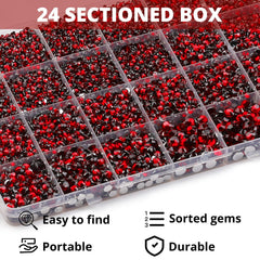 Worthofbest piedras burgundia 4mm, ideal para bordados, carcasas y tarjetas decorativas