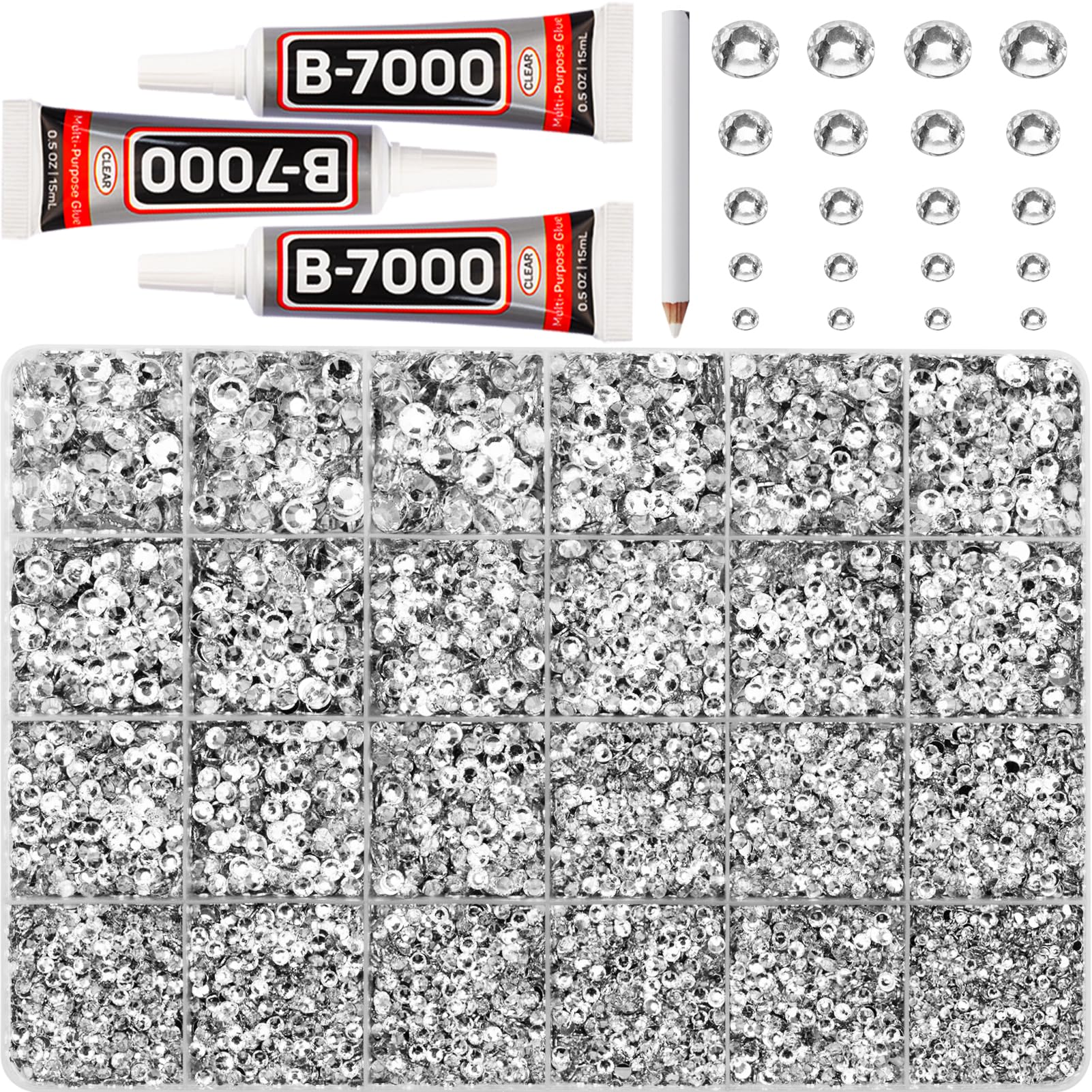 Worthofbest piedras de strass cristalinas plateadas de 32000 piezas para decorar prendas y accesorios.
