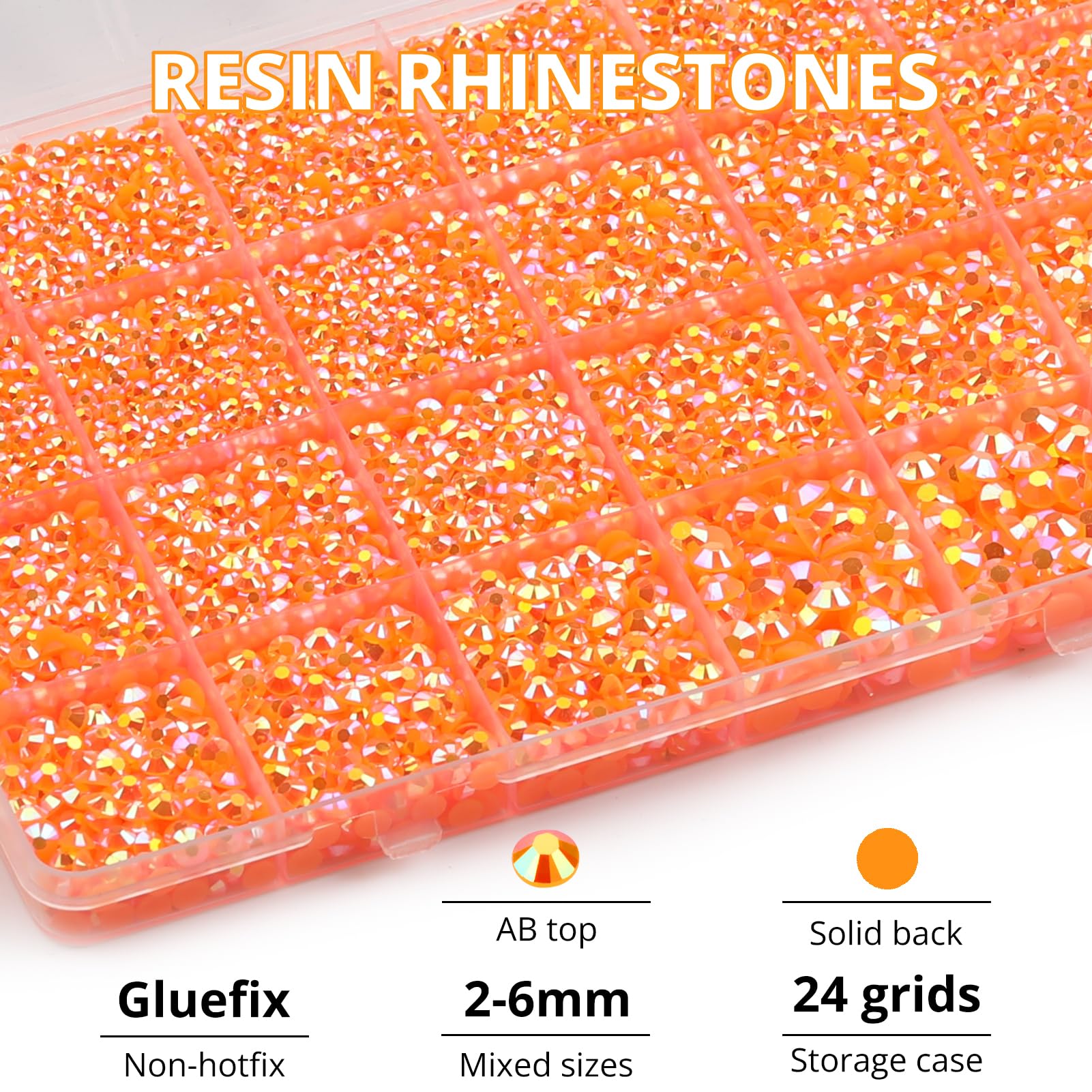 Worthofbest Piedras resina naranja 2–6 mm para manualidades y cosplay