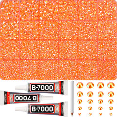 Worthofbest Piedras resina naranja para bordar, brillo intenso y aplicación fácil