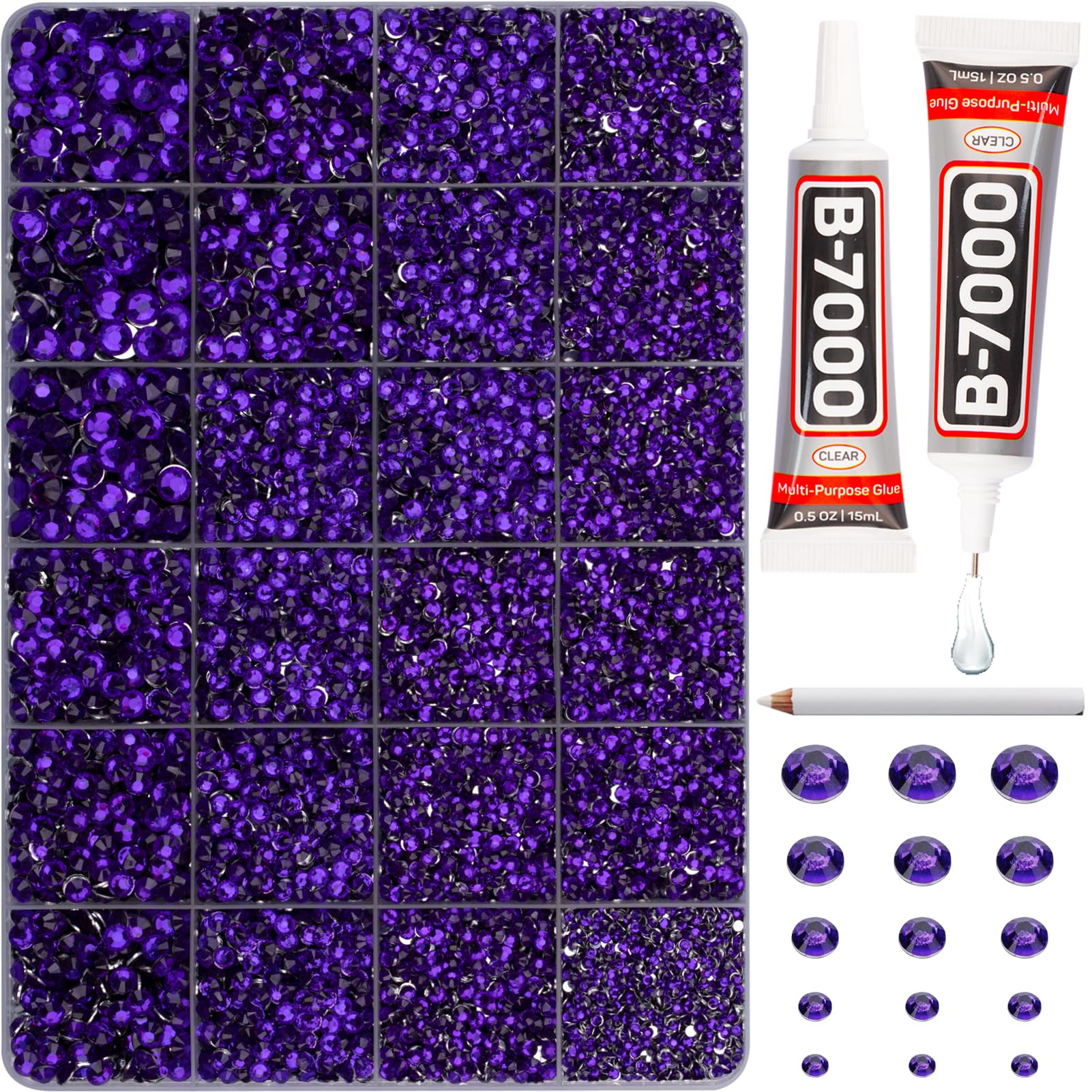 Gema Worthofbest de 2 mm en púrpura para decoración textil.