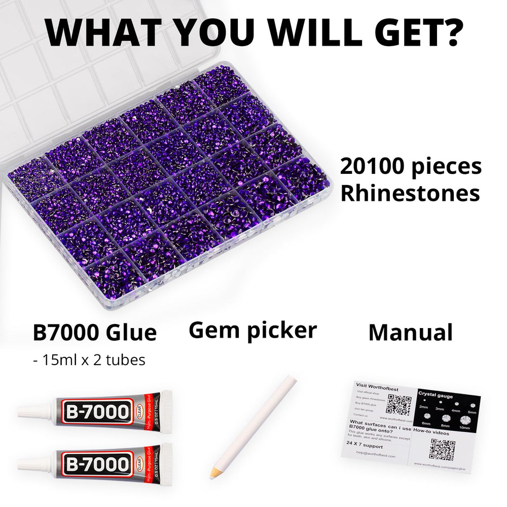 Gema Worthofbest de 3 mm en púrpura para bordes brillantes.