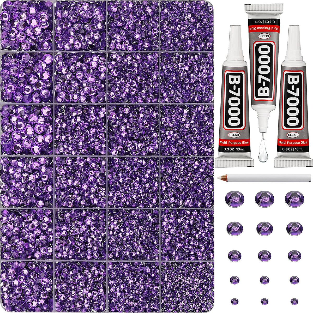 Worthofbest piedras rhinestone lavanda oscura para manualidades brillantes