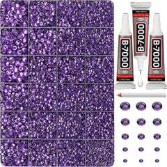 Worthofbest piedras rhinestone lavanda oscura para manualidades brillantes