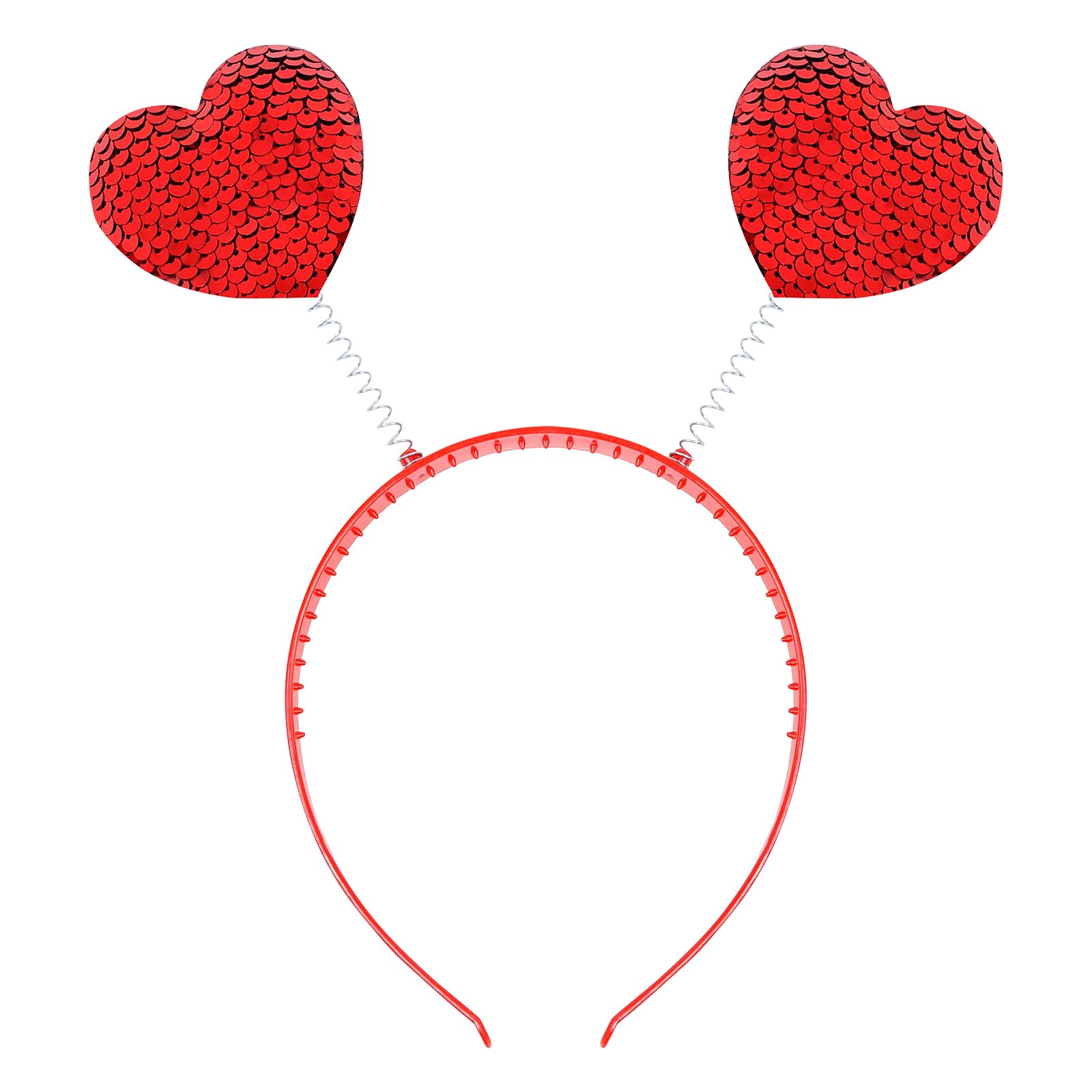 Diadema WOVOWOVO con corazón rojo de lentejuelas para fiestas