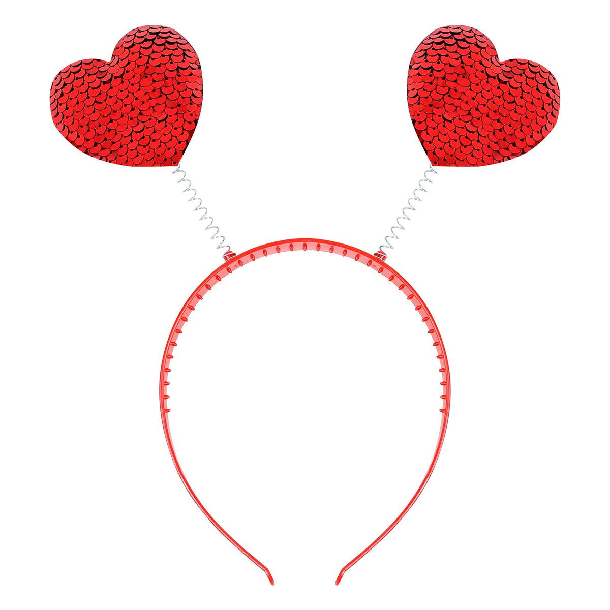 Diadema WOVOWOVO con corazón rojo de lentejuelas para fiestas