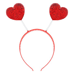 Diadema WOVOWOVO con corazón rojo de lentejuelas para fiestas