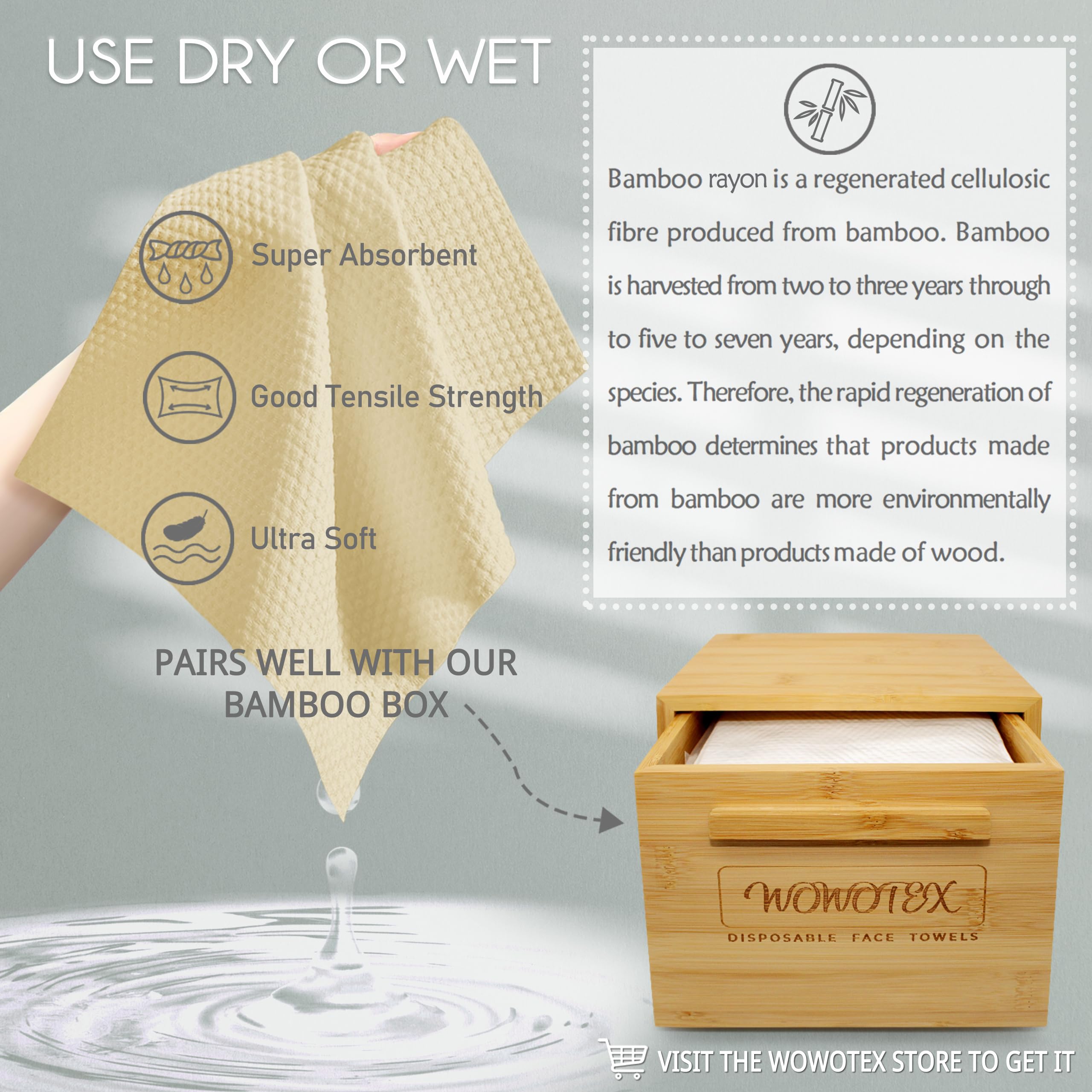 WOWOTEX: toalla para maquillaje desechable, elimina maquillaje sin irritar la piel.
