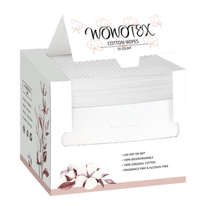Wowotex a toalla desechable de algodón 10x12, empaque compacto para uso diario
