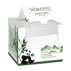 Toalla facial desechable WOWOTEX con bambú, textura suave y agradable para la piel.