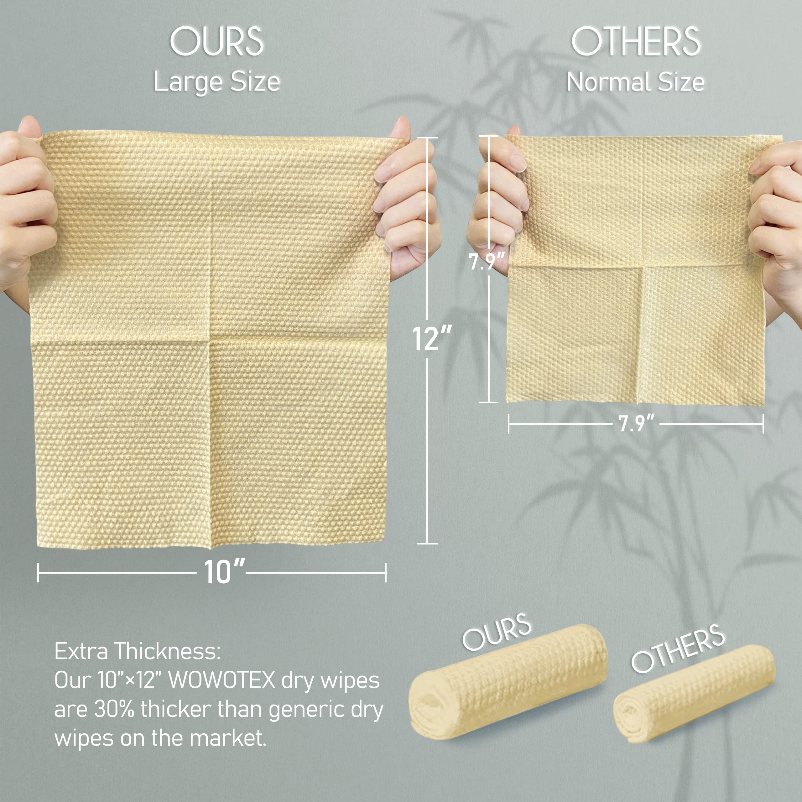 WOWOTEX: toalla facial desechable, textura suave y extra gruesa para piel sensible.