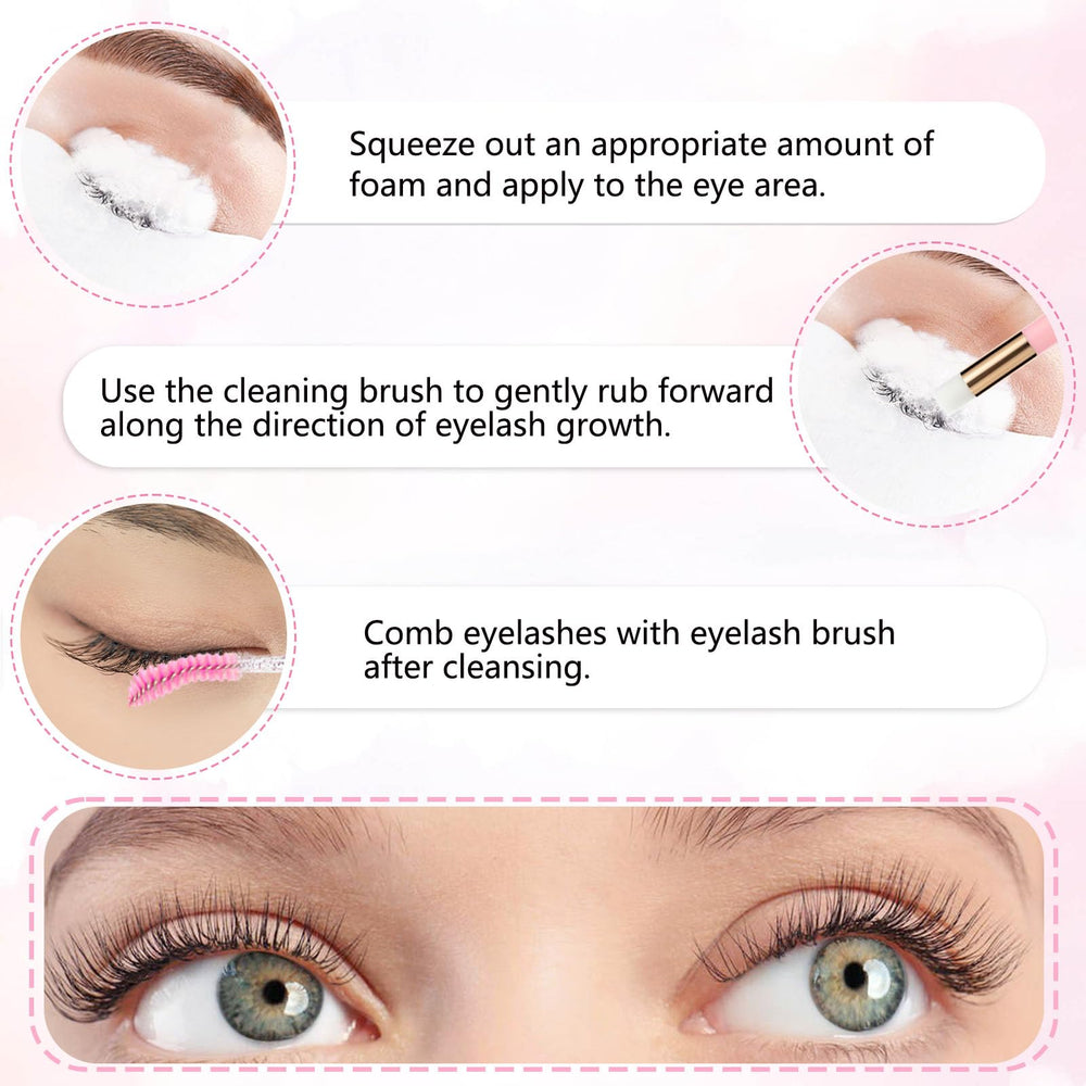 WOZUTUNT Lash Shampoo Concentrate kit de viaje con herramientas esenciales.