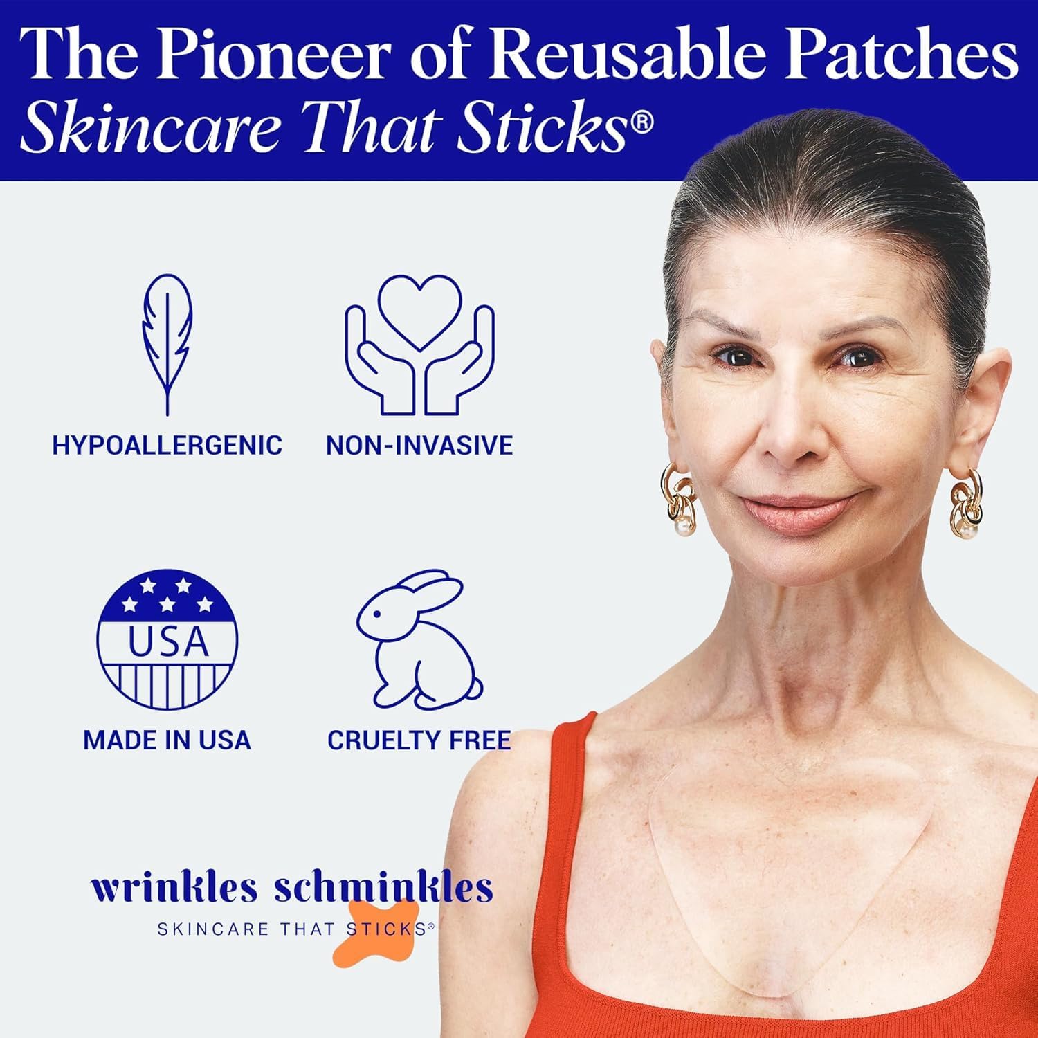 Piel suave tras uso constante del parche Wrinkles Schminkles.