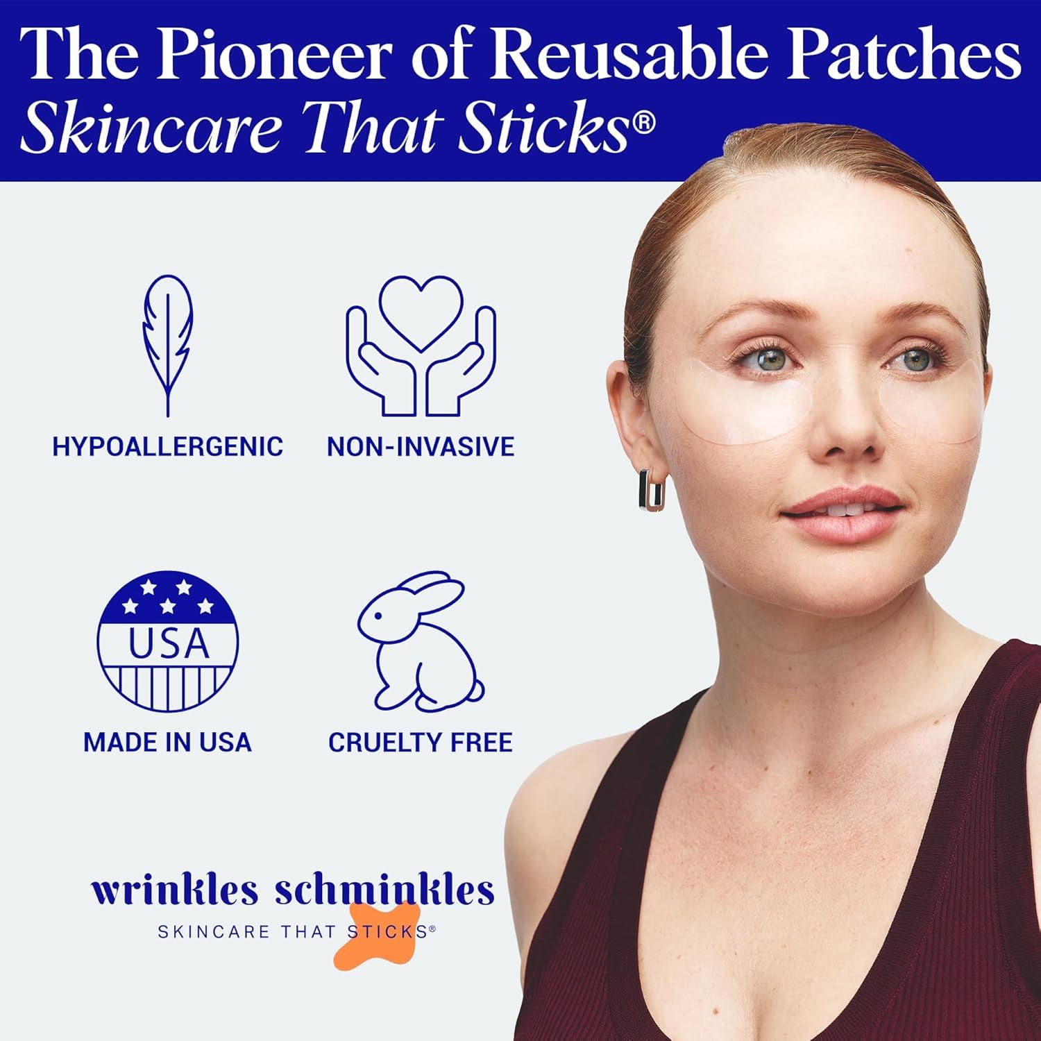 Wrinkles Schminkles parche ocular reutilizable; protege la piel delicada y reduce hinchazón.