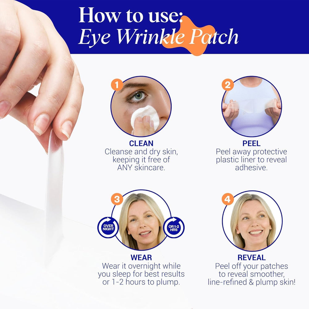Wrinkles Schminkles parches antiarrugas para ojos, mejora comodidad durante la noche.