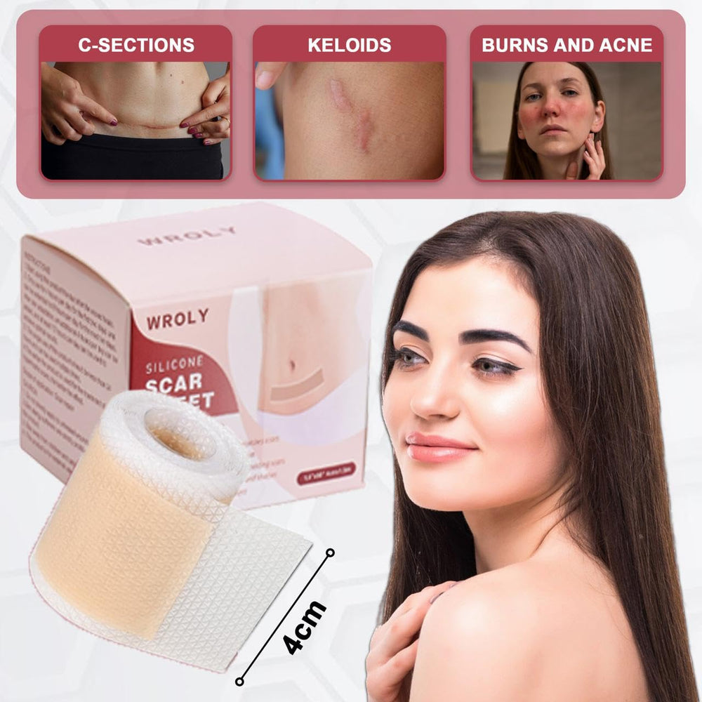 Cinta de silicona WROLY para cicatriz cesárea: mantiene la piel suave y protegida