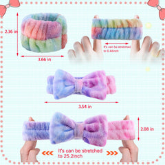 WSYUB diadema spa tie-dye verde, mantiene el cabello recogido.