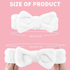 WSYUB Spa Headband con lazo gris, suave y absorbente para maquillaje y limpieza.