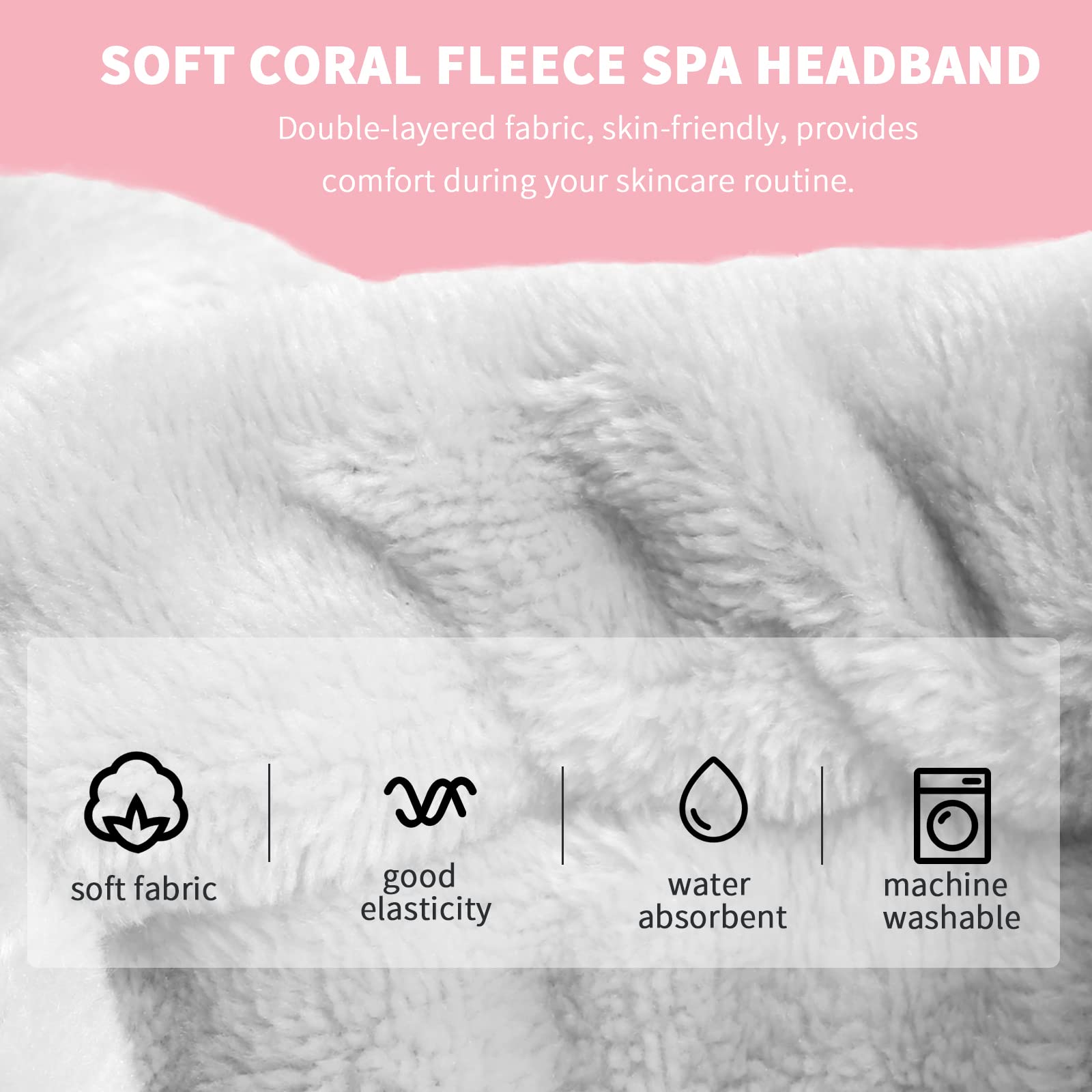 WSYUB Spa Headband con lazo negro, diseño cómodo y ajustable para adultos y niños.