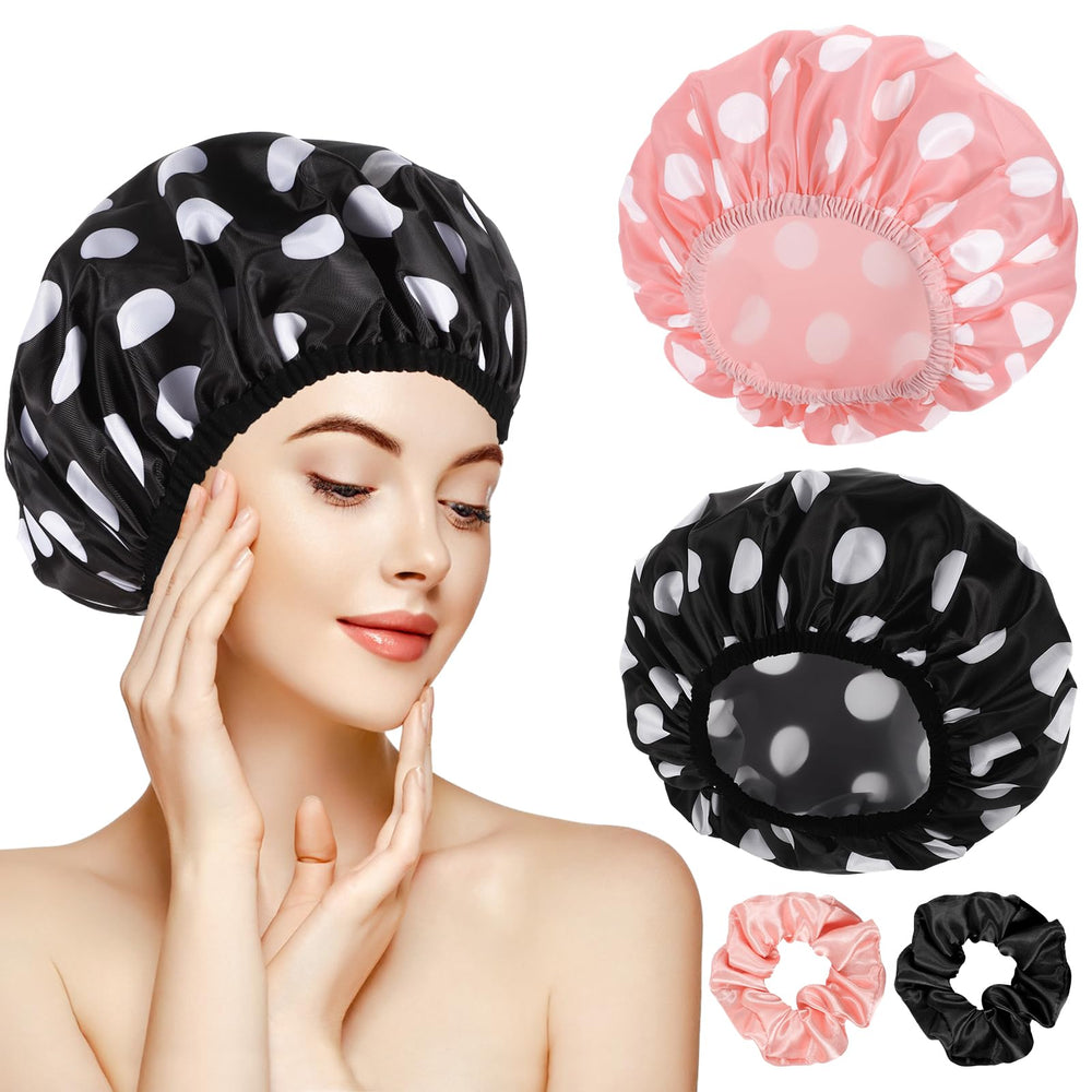 Gorra de ducha WSICSE grande de oxford con doble capa para cabello largo