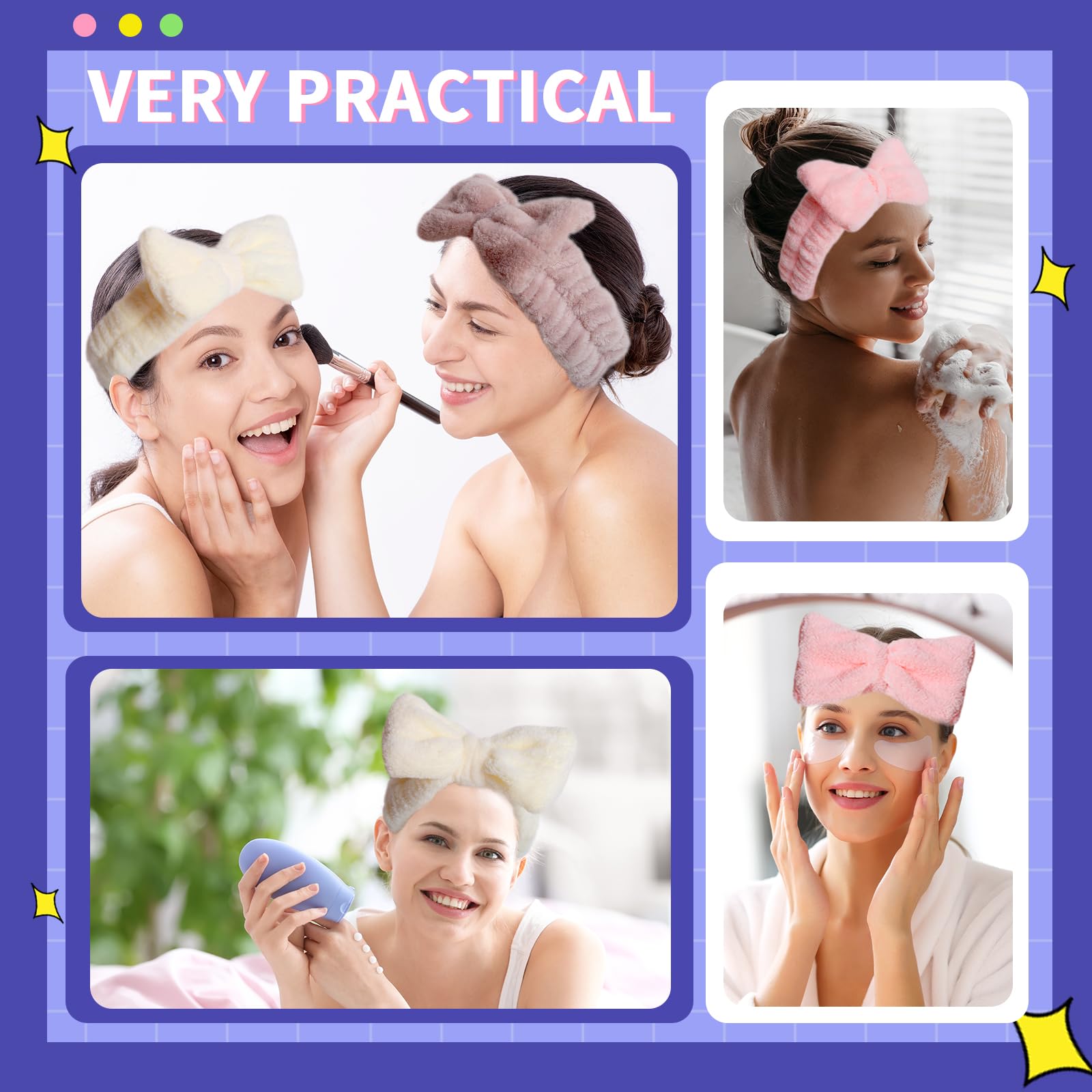 WSYUB banda spa, uso multifuncional para ducha, maquillaje y yoga.