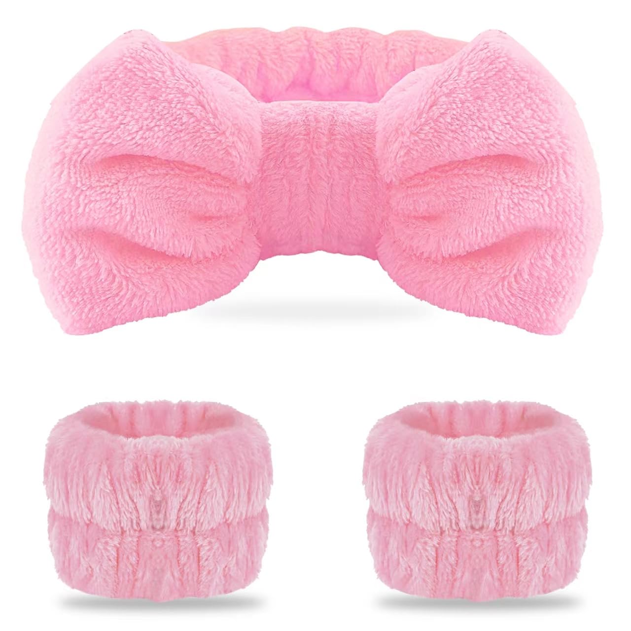 WSYUB diadema spa rosa mantiene el cabello alejado para un lavado facial cómodo