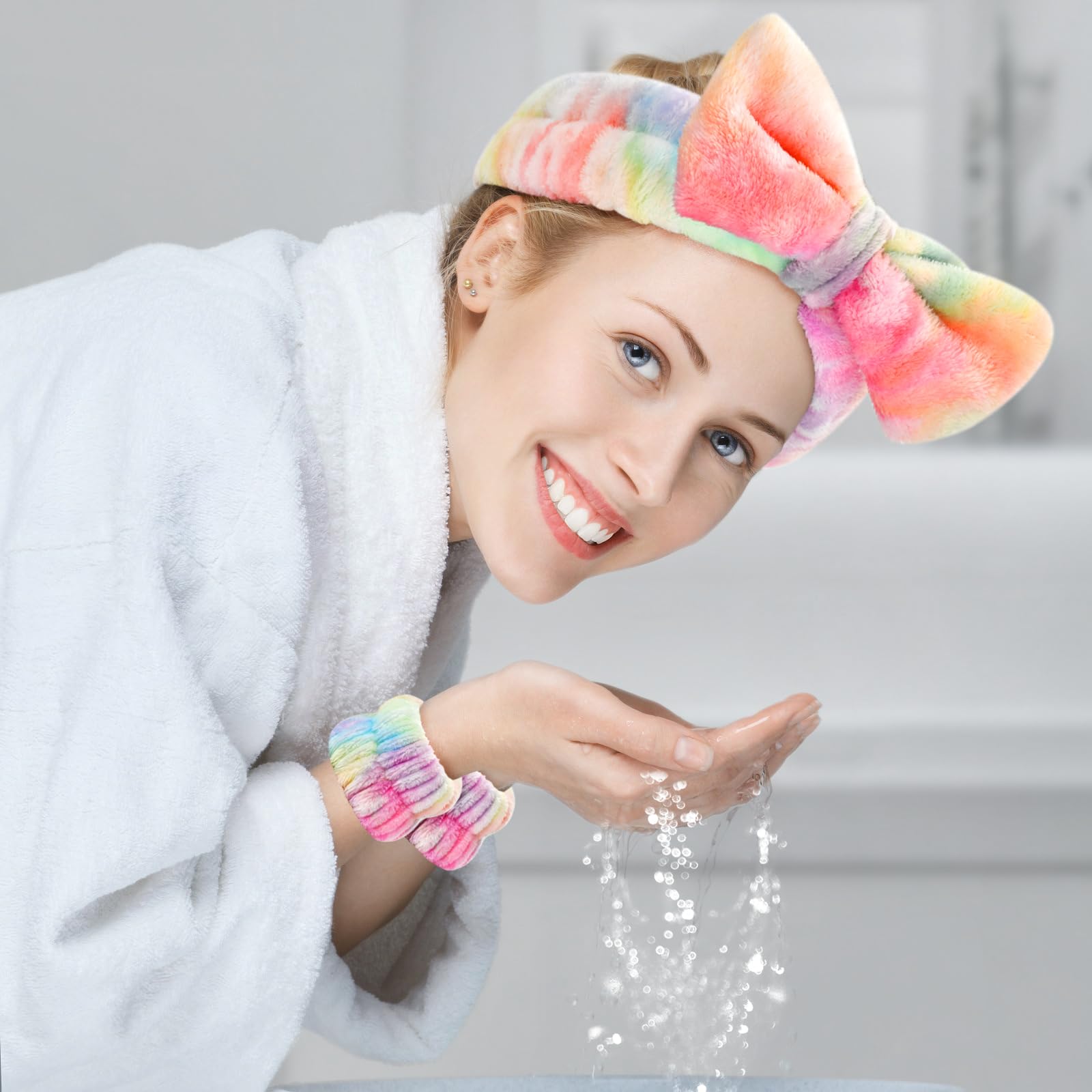 Pulseras absorbentes Wteehn para lavado facial evitan salpicaduras