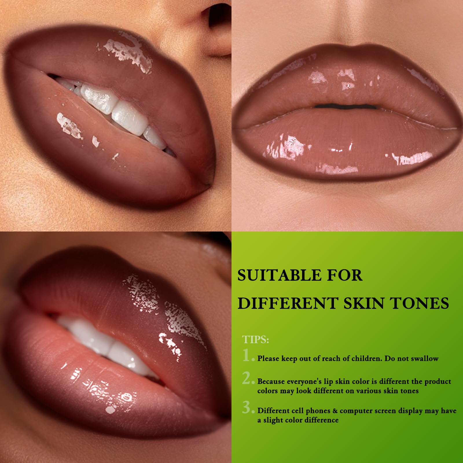 Delineador Wugbc marrón oscuro en acción para trazar y rellenar labios.