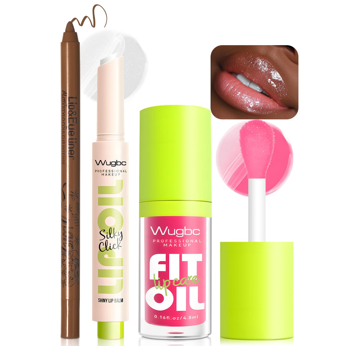 Delineador labial marrón Wugbc para definición precisa de labios.