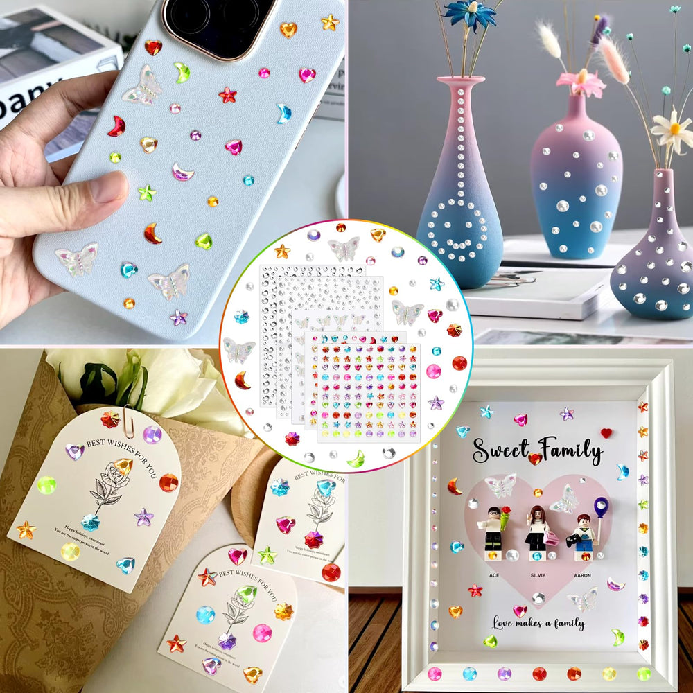Gemas acrílicas Wuinoid para manualidades y decoración de objetos.