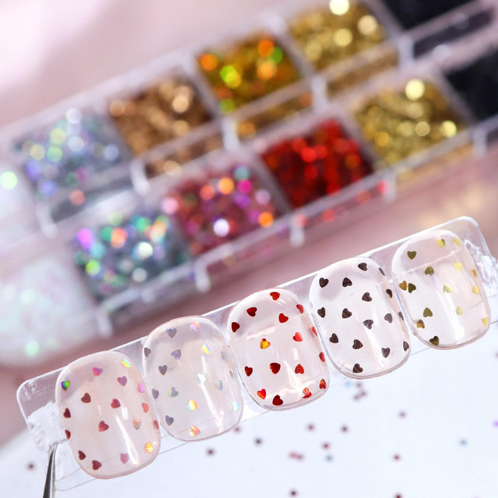 WULIUFLY glitter holográfico para uñas: acabado brillante y ligero.