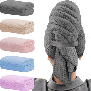 Toalla Wuwahold de microfibra para cabello, diseño gofrado, absorbente.