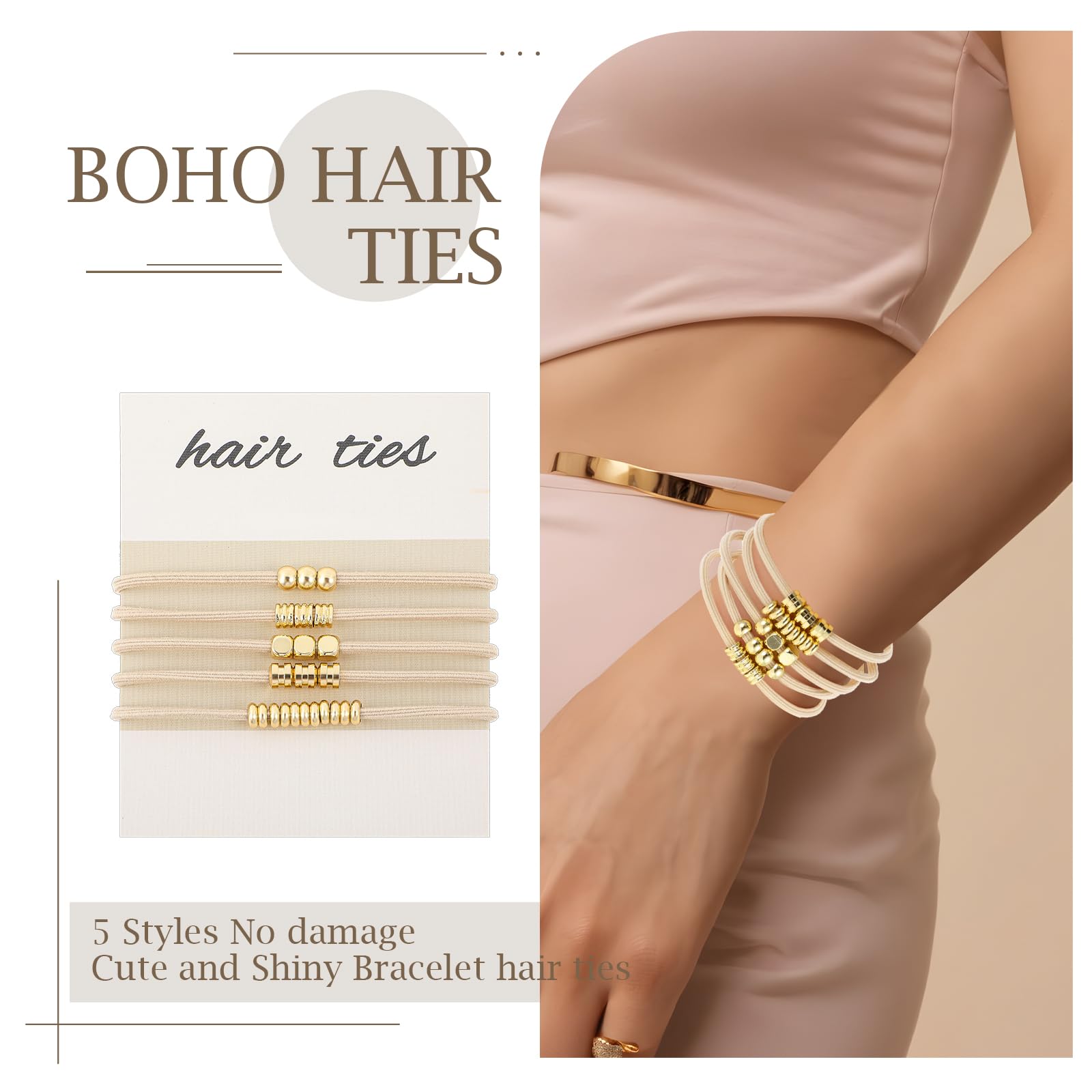 WY LIGHTING LEVEL accesorios cabello boho dorados, acabado brillante para looks diarios.