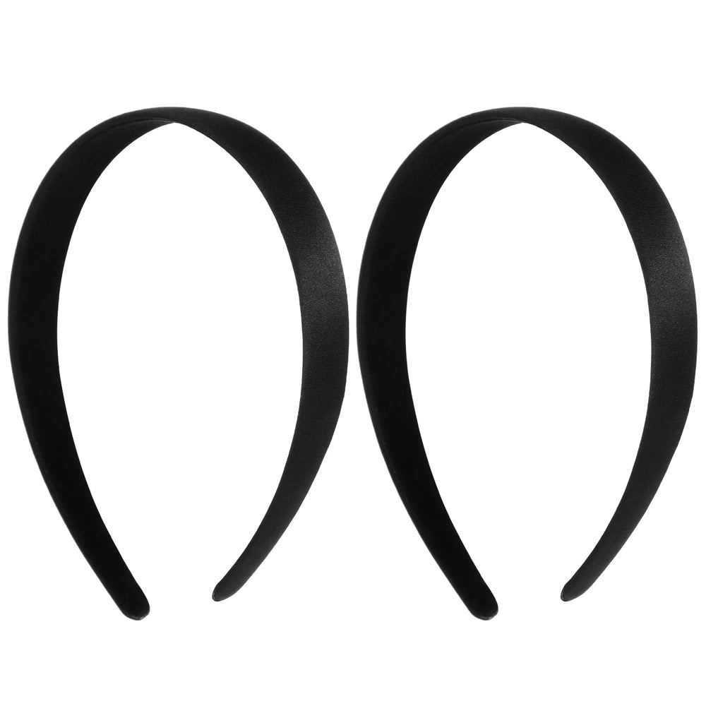 WY LIGHTING LEVEL diadema satin negro para mujer, suave y cómoda para uso diario