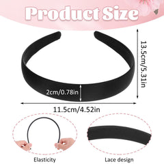 WY LIGHTING LEVEL diadema satin negro para niña, diseño simple y elegante