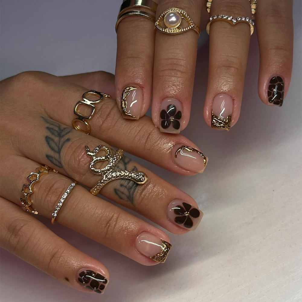 WYFHDT set de uñas cortas con 24 piezas, 12 tallas y accesorios incluidos.