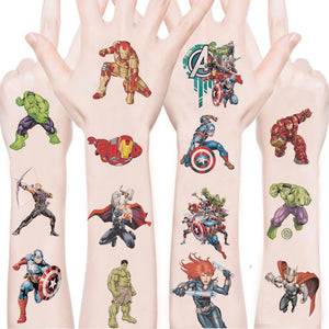 WYKDAG tatuajes Vengadores, cien hojas, ideales para regalos y decoraciones de cumpleaños