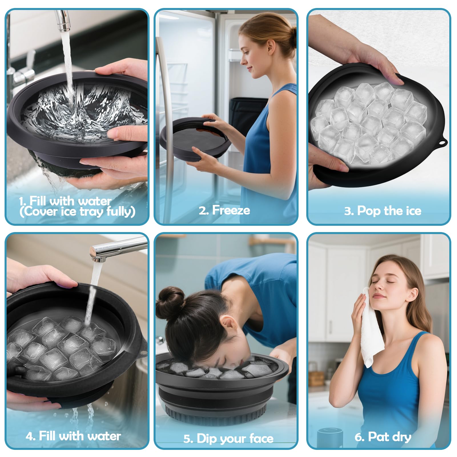 XANGNIER tazón rostro colapsable de silicona para almacenar fácilmente