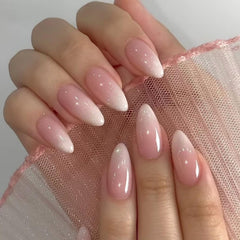 XCREANDO Acrílicas brillantes con acabado gel en forma almendra media.